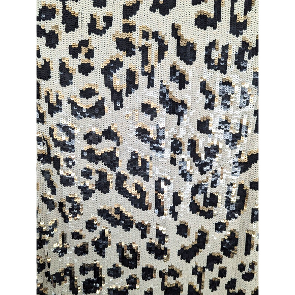 Alice + Olivia Nat Sequin Leopard Midi Dress Women's Size 4 Party Vegas - Picture 4 of 11